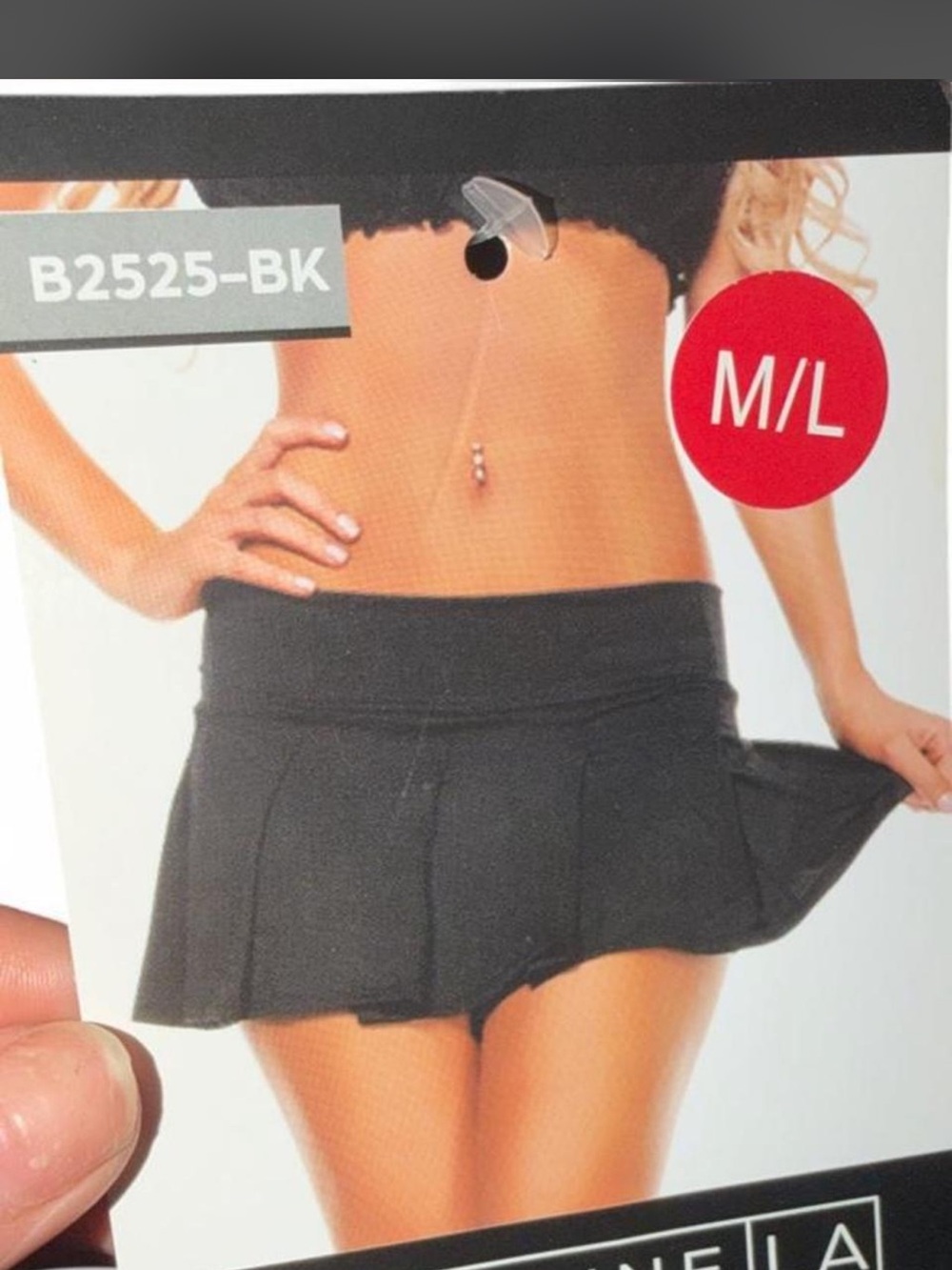 Hustler Hollywood Black Pleated Mini Skirt Panty